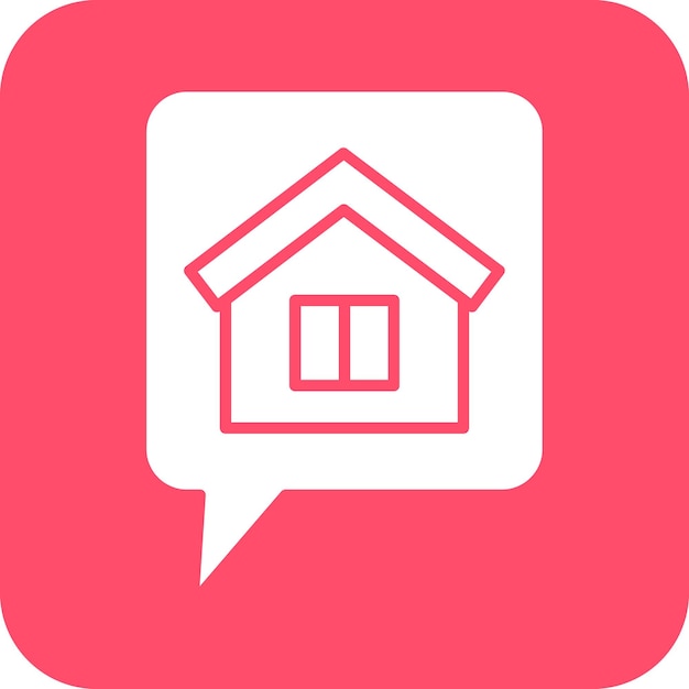 Diseño vectorial Estilo del icono de chat de la casa