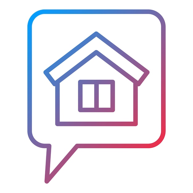 Diseño vectorial Estilo del icono de chat de la casa