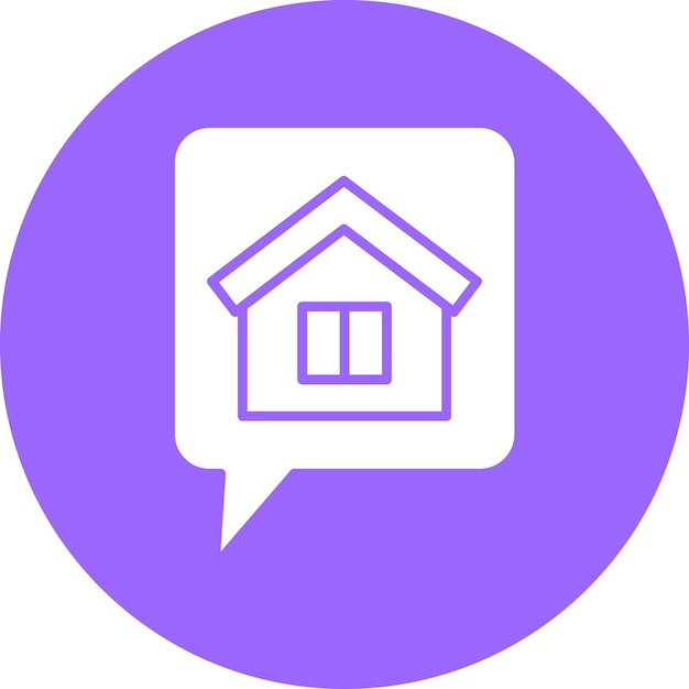 Diseño vectorial Estilo del icono de chat de la casa