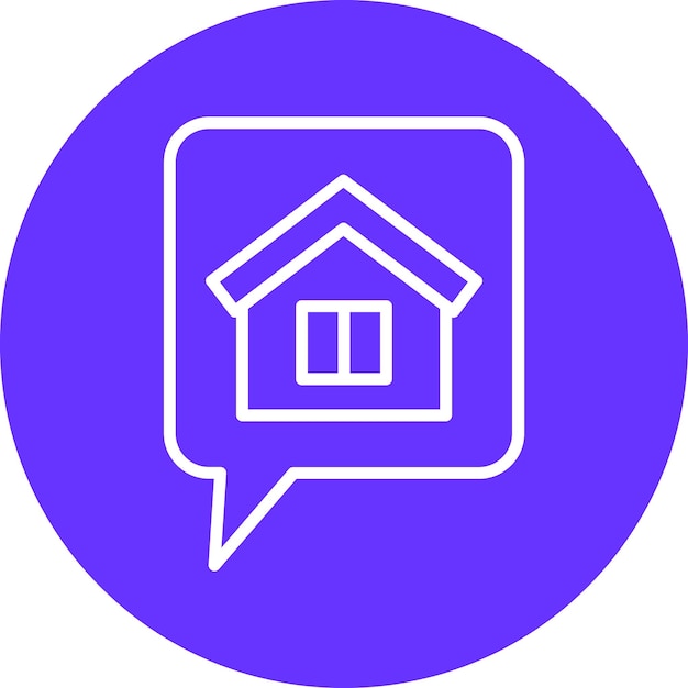 Diseño vectorial Estilo del icono de chat de la casa