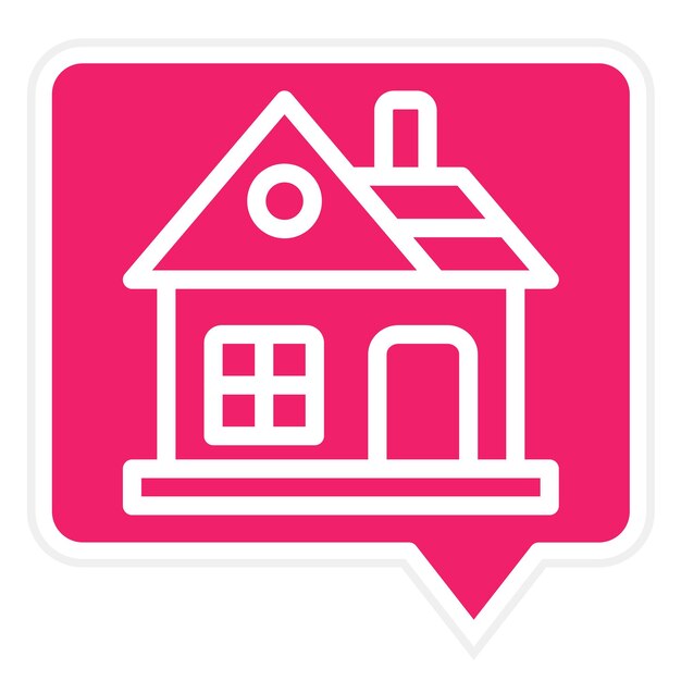 Diseño vectorial Estilo del icono de chat de la casa