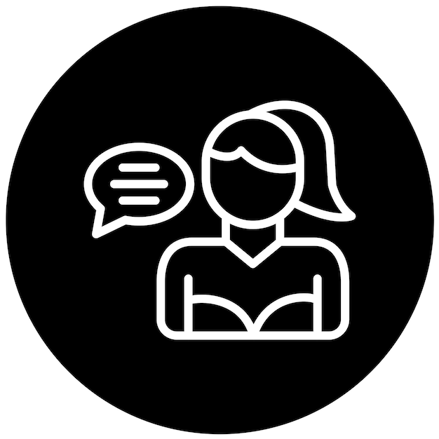 Diseño vectorial Estilo del icono del chat del cliente