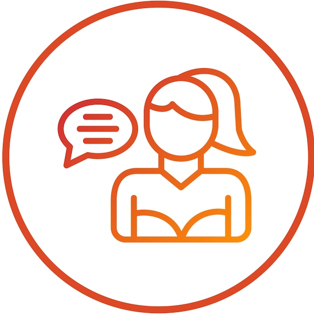 Diseño vectorial Estilo del icono del chat del cliente