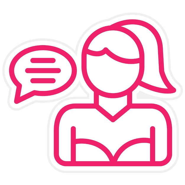 Diseño vectorial Estilo del icono del chat del cliente