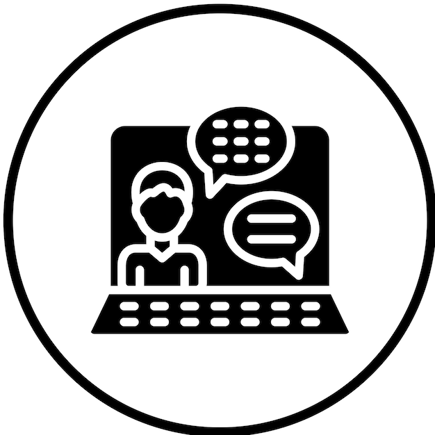 Diseño vectorial Estilo del icono de chat del cliente