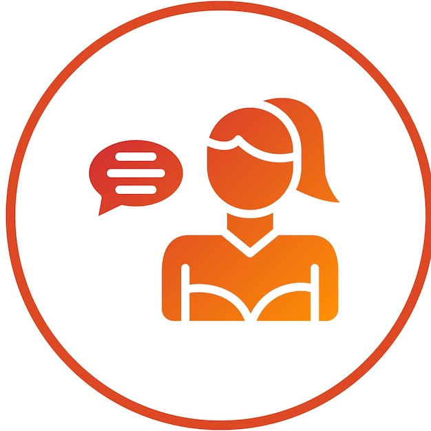 Diseño vectorial Estilo del icono del chat del cliente