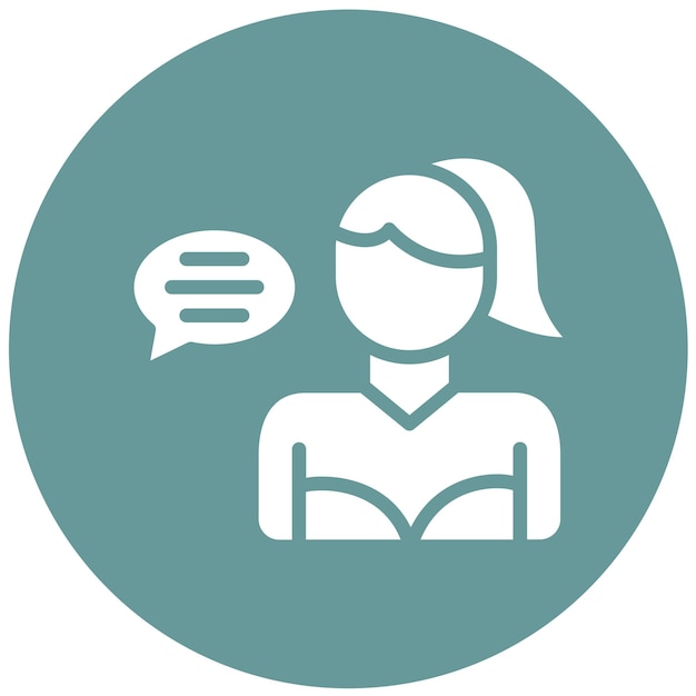 Diseño vectorial Estilo del icono del chat del cliente