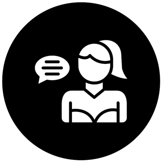 Diseño vectorial Estilo del icono del chat del cliente
