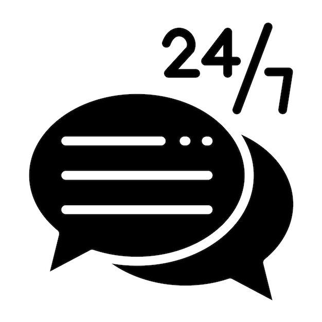 Diseño vectorial del estilo del icono de chat de la línea de ayuda