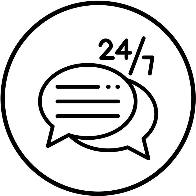 Diseño vectorial del estilo del icono de chat de la línea de ayuda