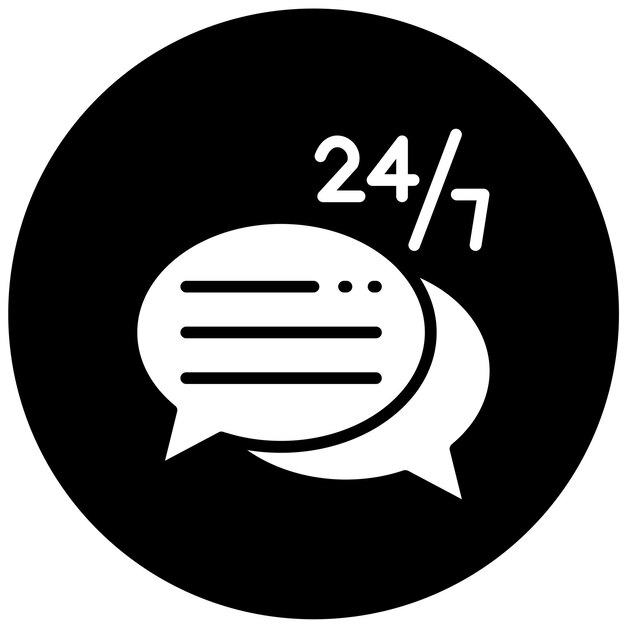 Diseño vectorial del estilo del icono de chat de la línea de ayuda
