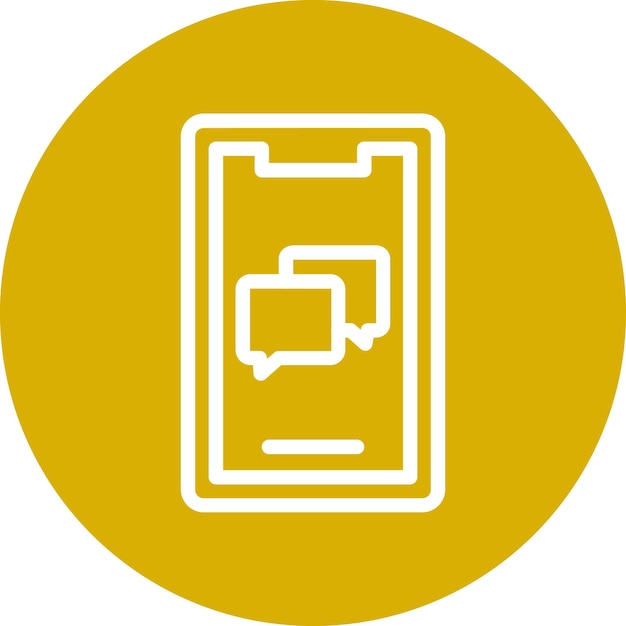 Diseño vectorial del estilo del icono de chat móvil