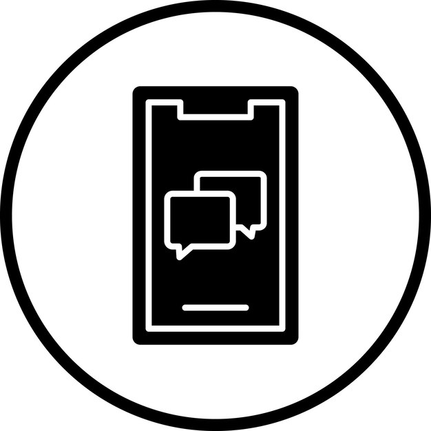 Diseño vectorial del estilo del icono de chat móvil