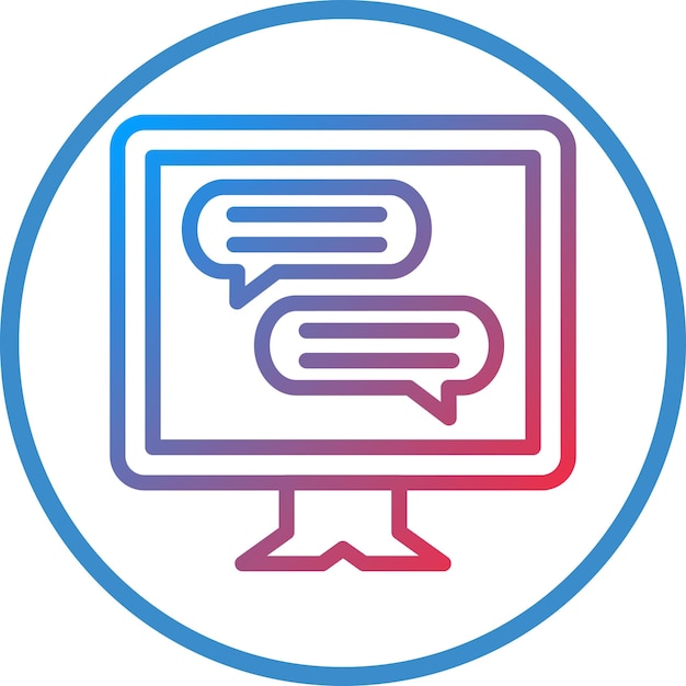 Diseño vectorial de estilo de icono de chat en vivo