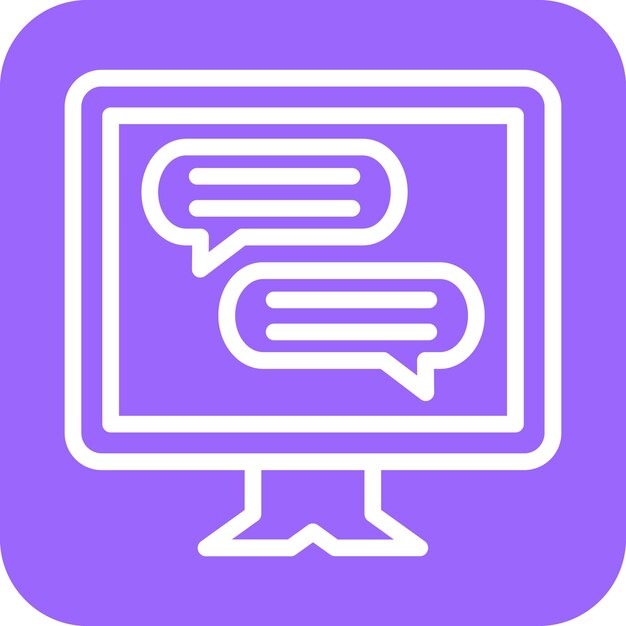 Diseño vectorial de estilo de icono de chat en vivo