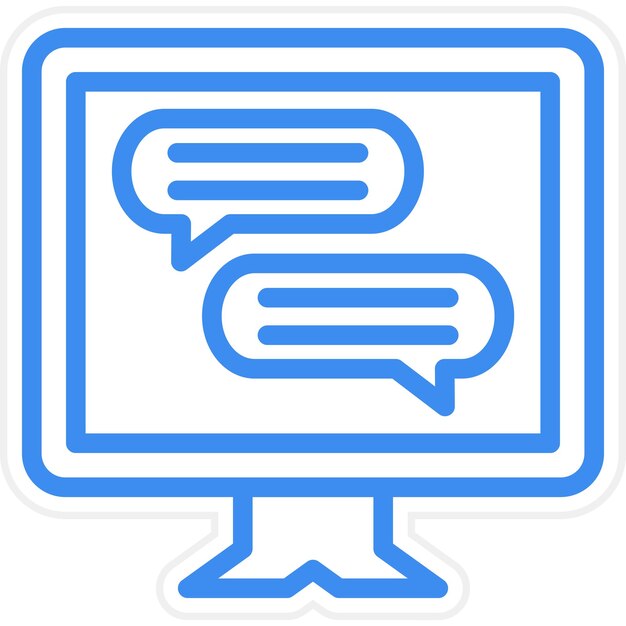 Diseño vectorial de estilo de icono de chat en vivo