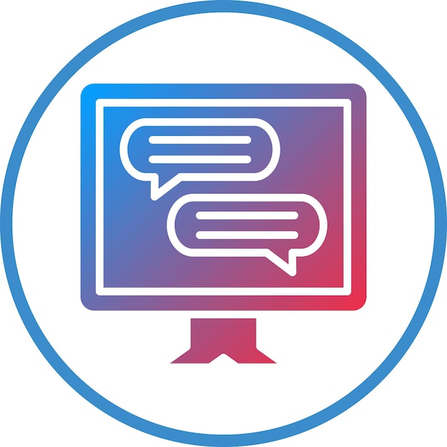Diseño vectorial de estilo de icono de chat en vivo