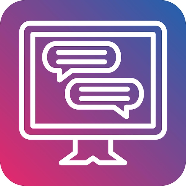 Diseño vectorial de estilo de icono de chat en vivo