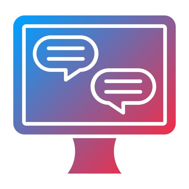 Diseño vectorial de estilo de icono de chat en vivo