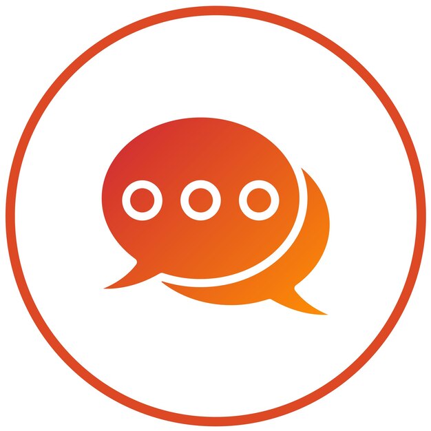 Diseño vectorial de estilo de icono de chat en vivo