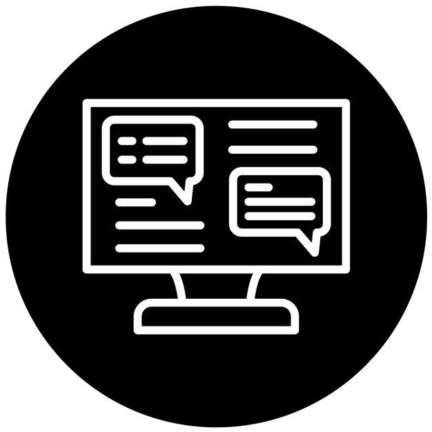 Diseño vectorial del estilo del icono del chat