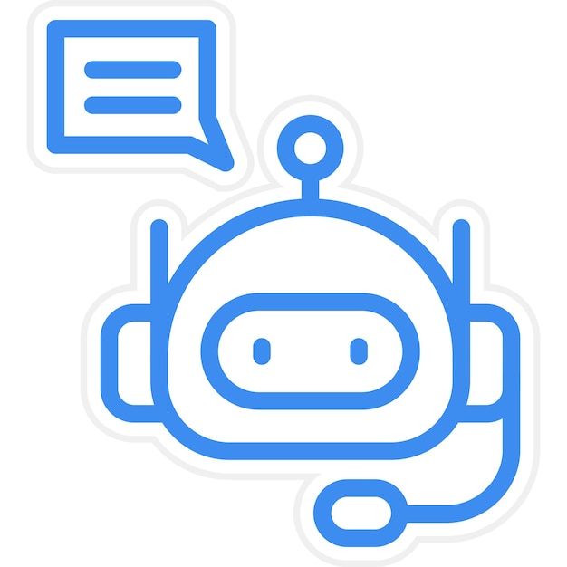 Diseño vectorial del estilo del icono del chatbot