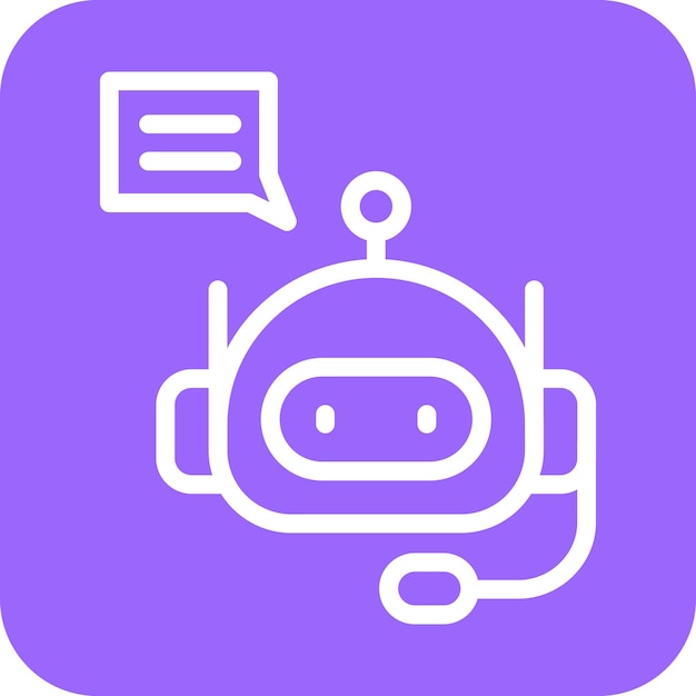 Diseño vectorial del estilo del icono del chatbot