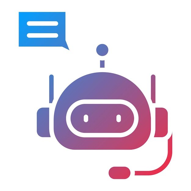 Diseño vectorial del estilo del icono del chatbot