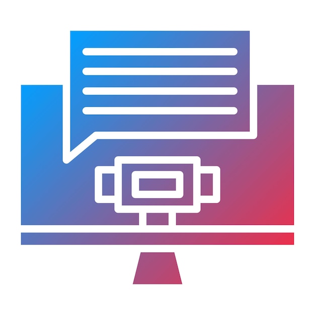 Diseño vectorial del estilo del icono del chatbot