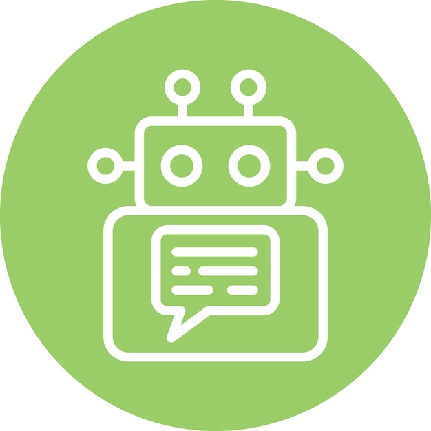 Diseño vectorial del estilo del icono del chatbot