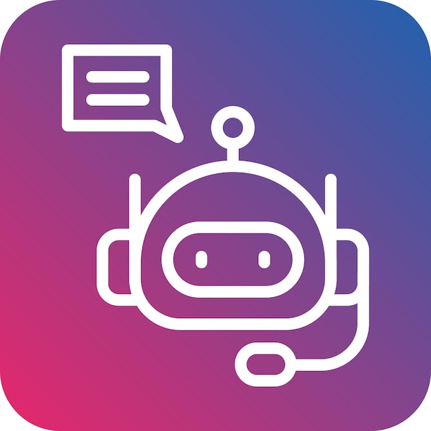 Diseño vectorial del estilo del icono del chatbot