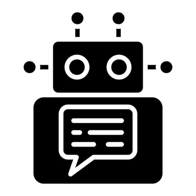 Diseño vectorial del estilo del icono del chatbot