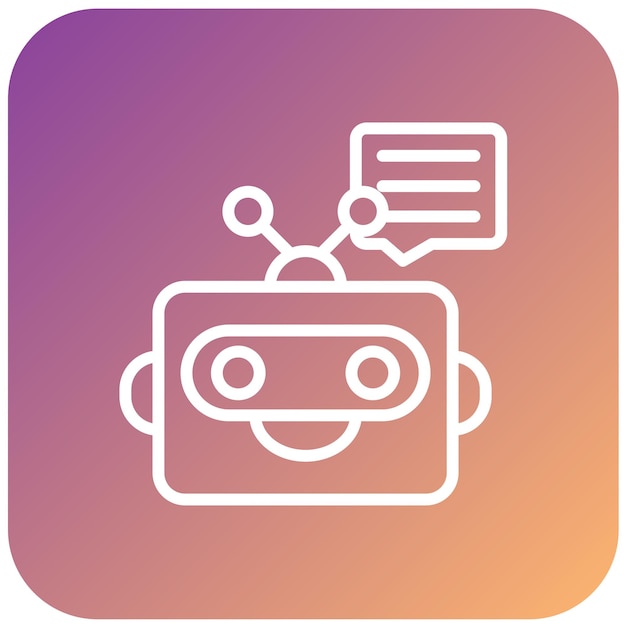 Diseño vectorial del estilo del icono del chatbot