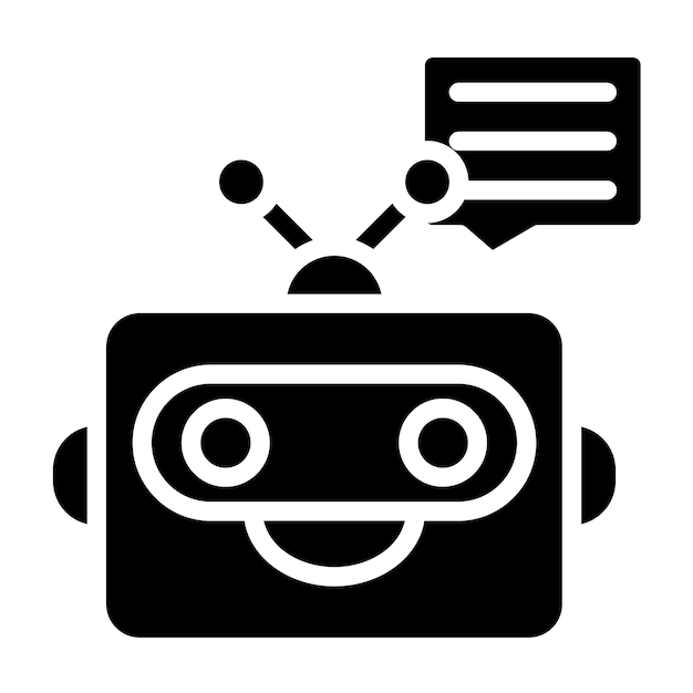Diseño vectorial del estilo del icono del chatbot