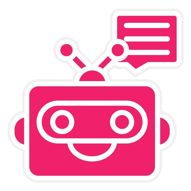 Diseño vectorial del estilo del icono del chatbot
