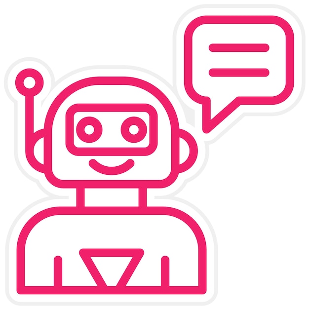 Diseño vectorial del estilo del icono del chatbot