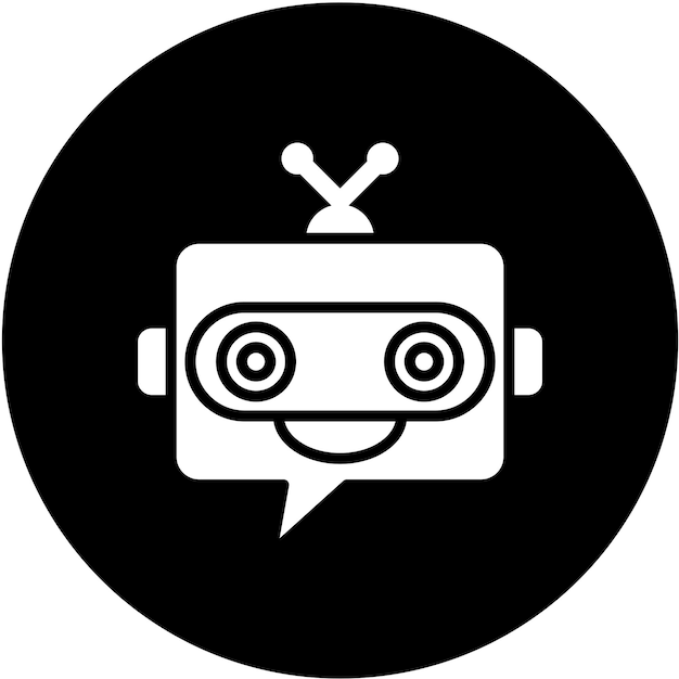 Diseño vectorial del estilo del icono del chatbot
