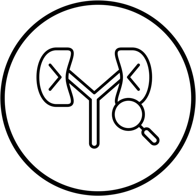 Diseño vectorial Estilo del icono de chequeo de riñón