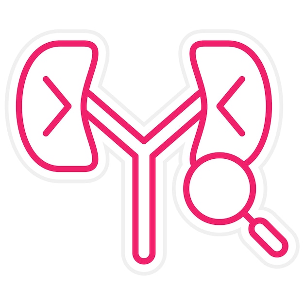 Diseño vectorial Estilo del icono de chequeo de riñón