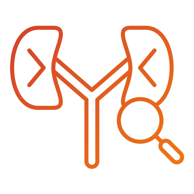 Diseño vectorial Estilo del icono de chequeo de riñón