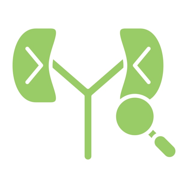Diseño vectorial Estilo del icono de chequeo de riñón