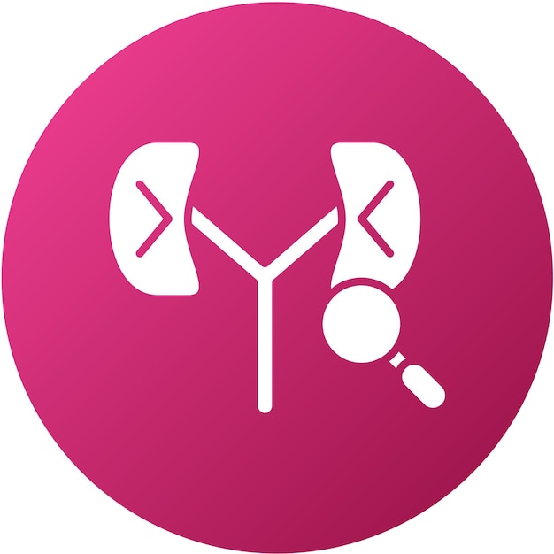 Diseño vectorial Estilo del icono de chequeo de riñón