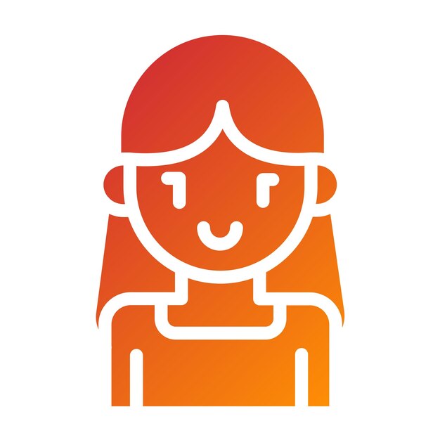 Diseño vectorial de estilo de icono de chica