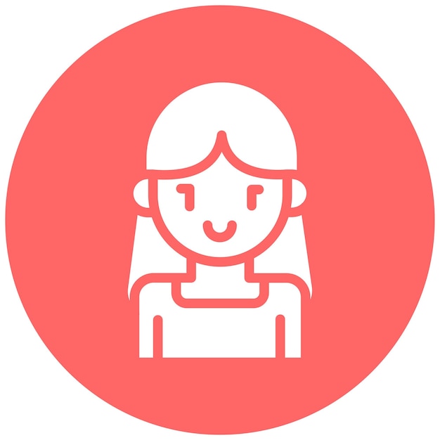 Diseño vectorial de estilo de icono de chica
