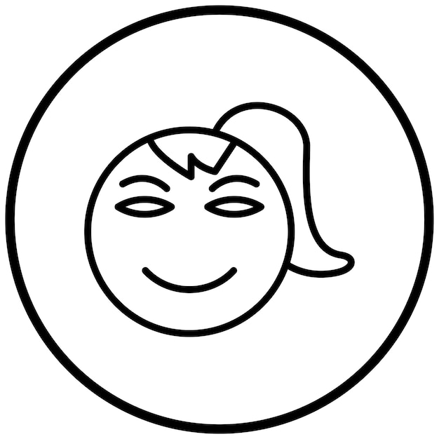 Diseño vectorial de estilo de icono de chica