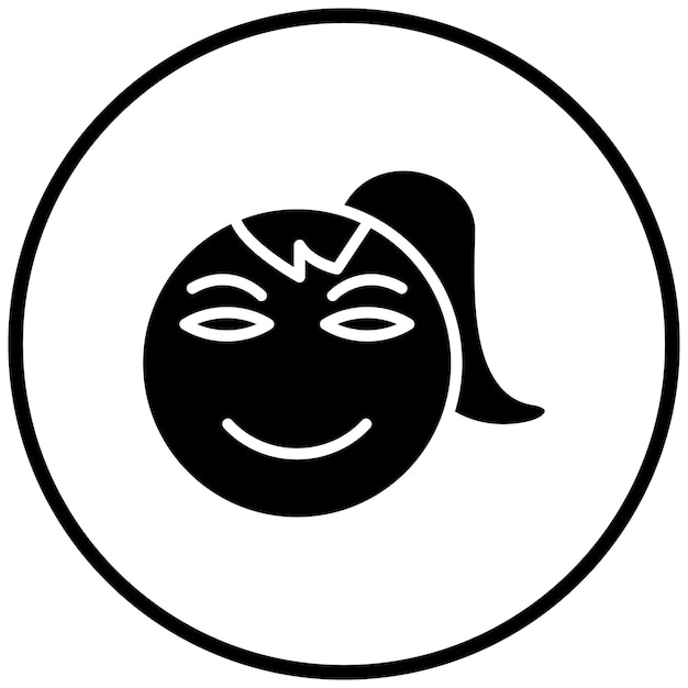 Diseño vectorial de estilo de icono de chica