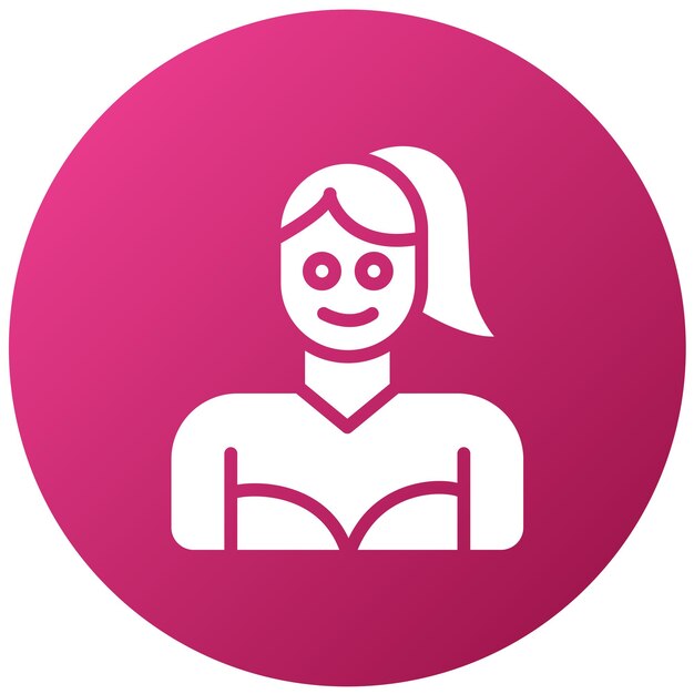 Diseño vectorial de estilo de icono de chica