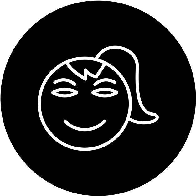 Diseño vectorial de estilo de icono de chica