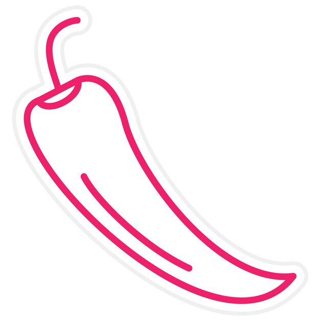 Diseño vectorial de estilo de icono de chile y pimienta