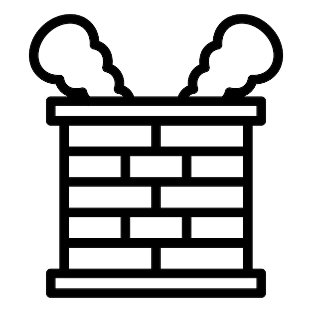 Diseño vectorial del estilo del icono de la chimenea